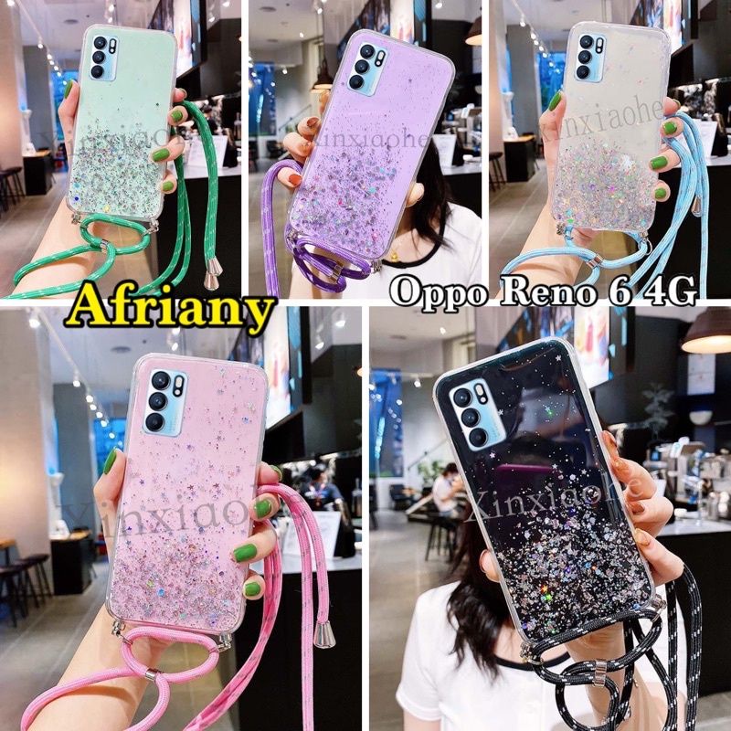 Case Tali Nagita Oppo Reno 6 4G Reno 6 5G Reno 7 4G Reno 7Z 5G A95 4G A96 5G Lanyard Glitter