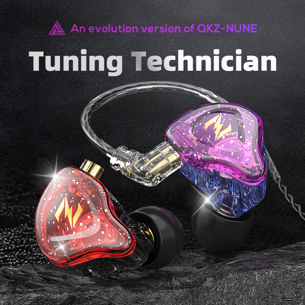 Qkz NUNE Headset Earphone Kabel Stereo HiFi Noise Canceling Dengan Mic Untuk Olahraga