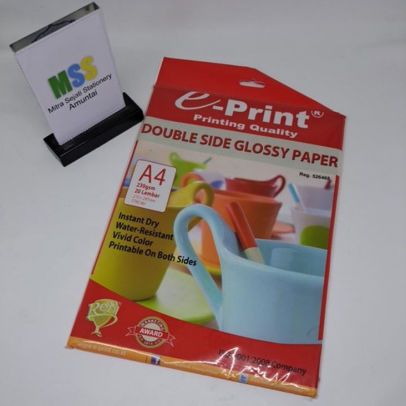 

DOUBLE SIDE GLOSSY PAPER A4 E-PRINT 230GSM