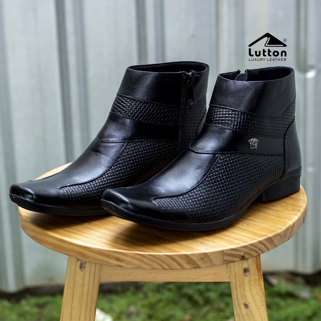 Lutton 39-43 Sepatu Boot PDH Kulit Asli BT 505