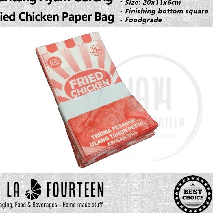 Model Cantik Kemasan Kantong Kertas, Makanan,Fried Chicken - Paper Bag - Food Grade - TERMURAH
