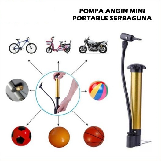 Pompa Ban Mini Portabel Serbaguna Simpel Mudah Dibawa Injak Tangan Hidrolis Pomfa Angin Mini Bola Pompa Sepeda Speda Motor Kolam Kasur Mainan ART33