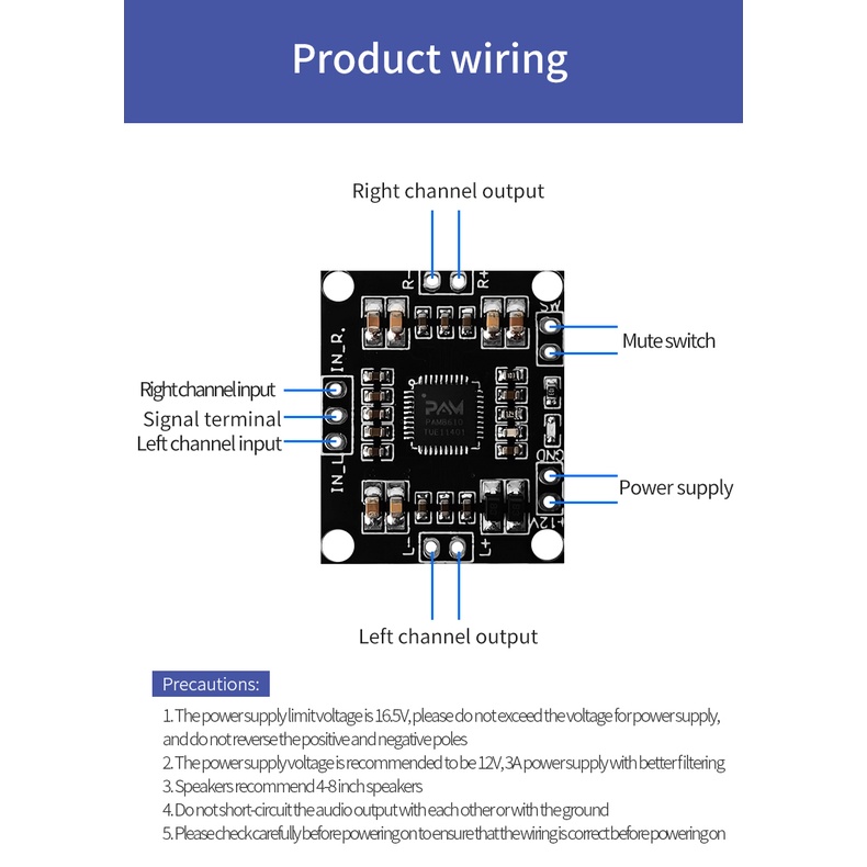 【XH-M181】 【PAM8610】 papan penguat daya digital 2x15W dual channel stereo papan penguat daya tinggi