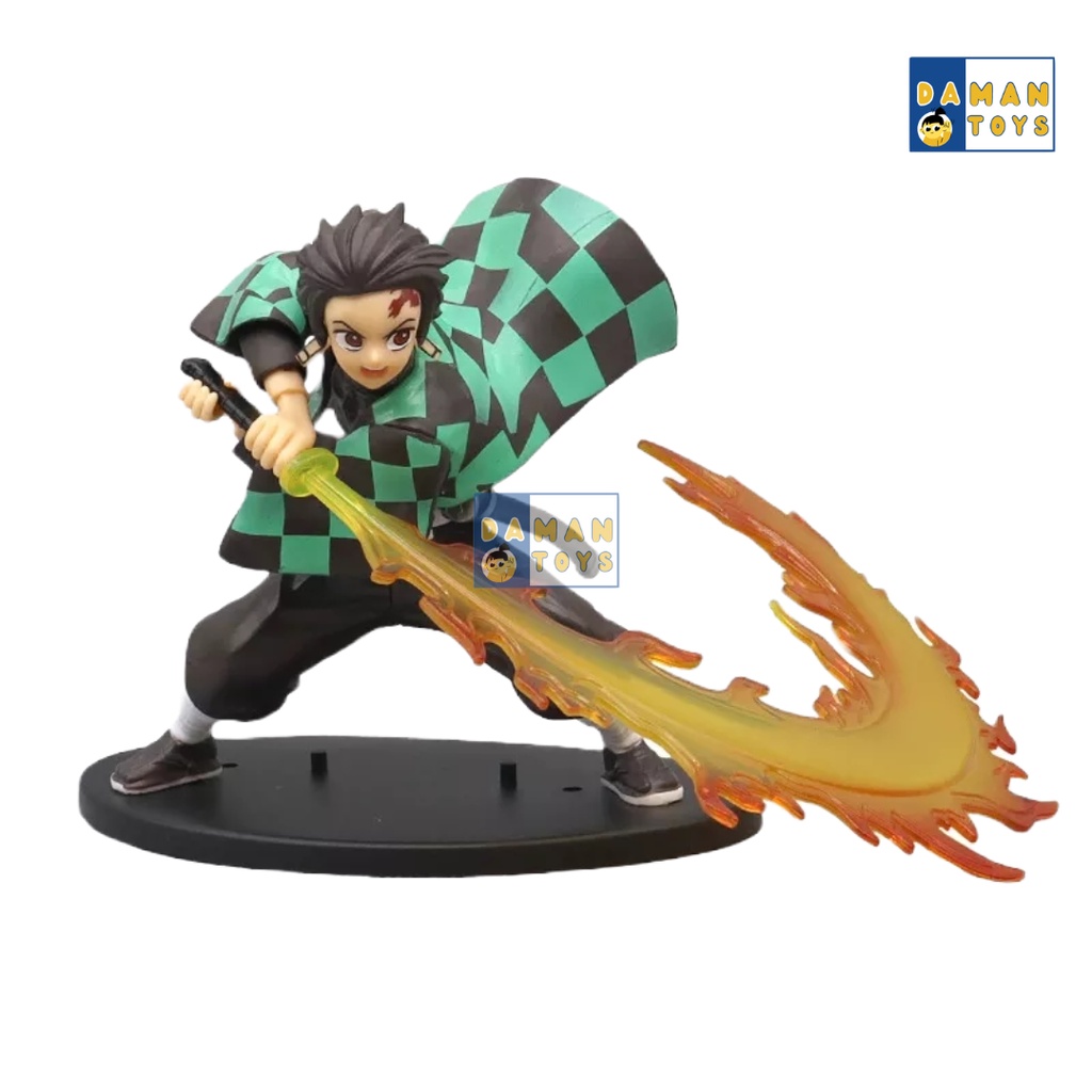 Action Figure Demon Slayer Kimetsu Yaiba Sun Breating Tanjiro Rengoku Siranui Zenitsu Hekireki Issen Patung Anime