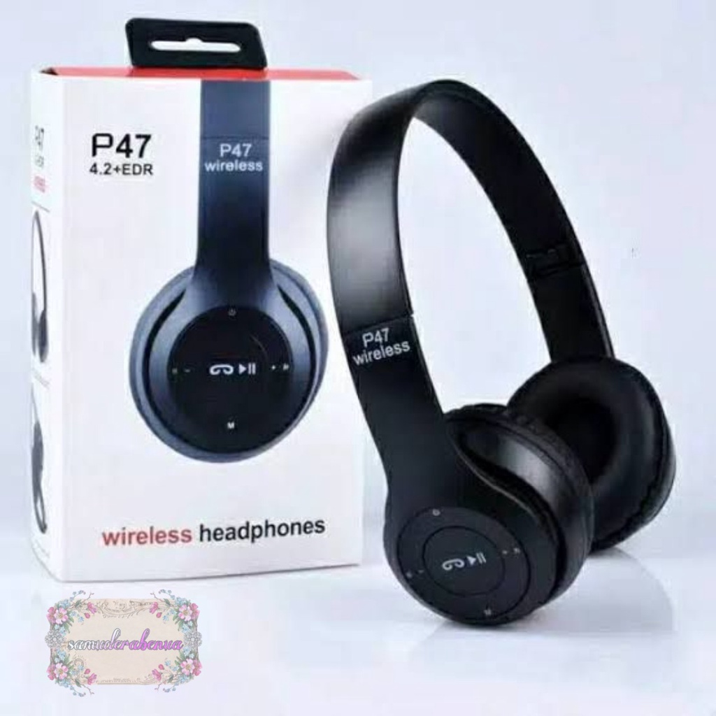 HEADPHONE BLUETOOTH P47 Headset Bando Gaming Lipat Wireless Audio Stereo Super Bass 5.0 EDR Travel SB4364