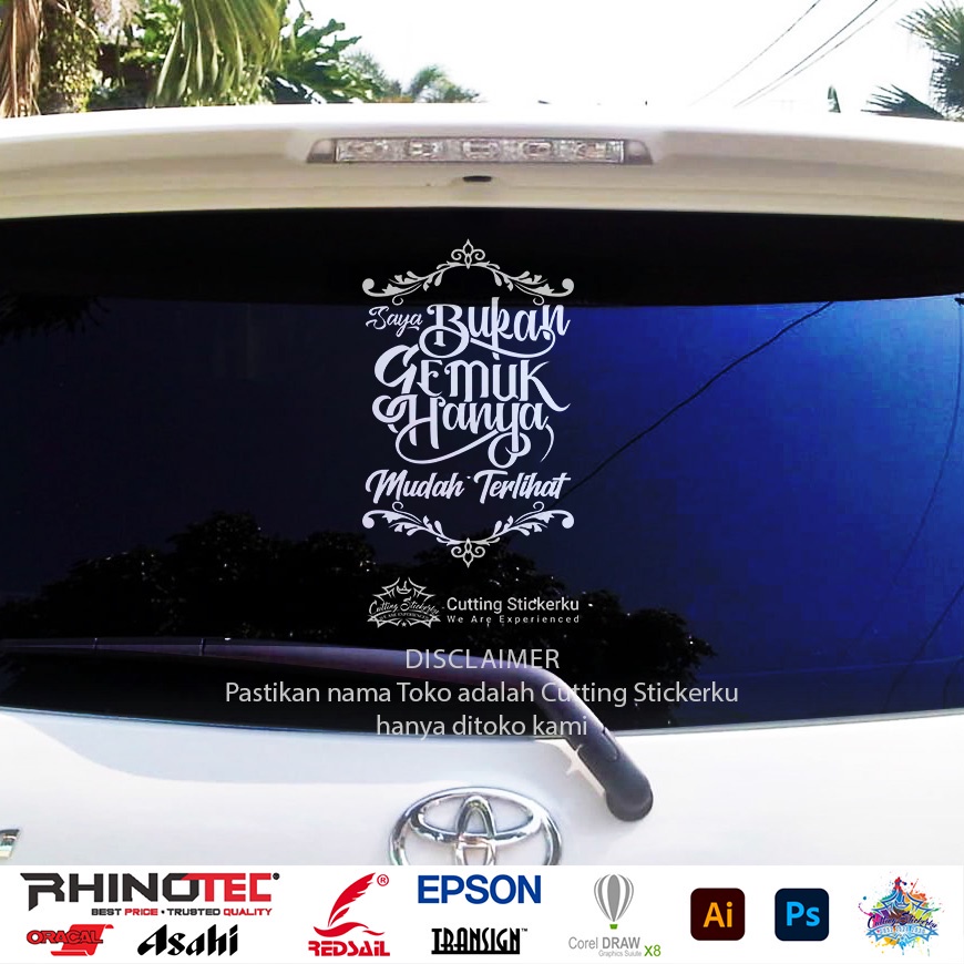 Cutting Stiker Bukan Gemuk Variasi Motor Mobil Sticker Timbul Keren Nyala Dasbor Spakbor Visor Body Kaca Helm Laptop Hologram Reflective Tahan Air Bodi Samping Nama Scoopy Vario Beat NMAX PCX Vespa Aesthetic Pickup Islami Windshield Kustom Modif Ornament