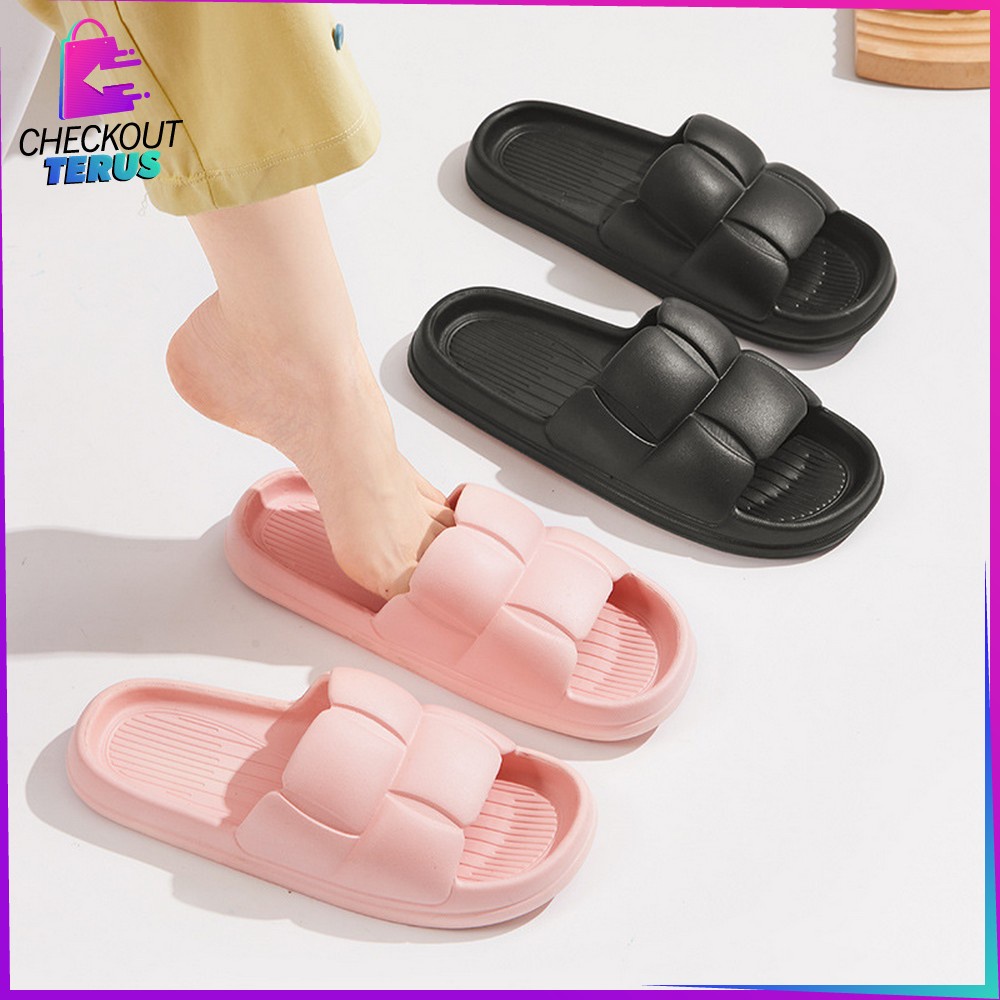 CT S51 Sandal Jelly Wanita Korean Style Import Bahan EVA Anti Slip Sandal Rumah Elastis Empuk Soft Slipper