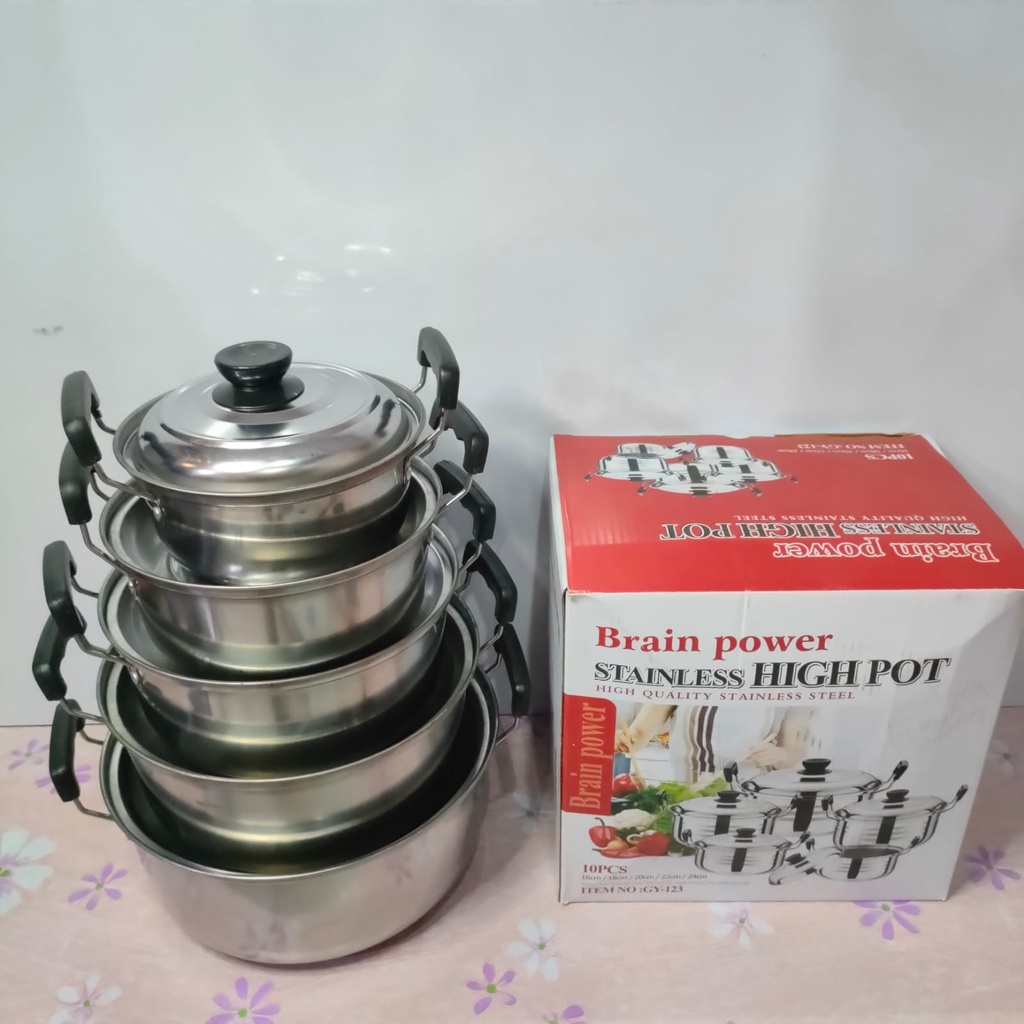 Panci GY123 Set Stainless Steel  High Pot Brain Power