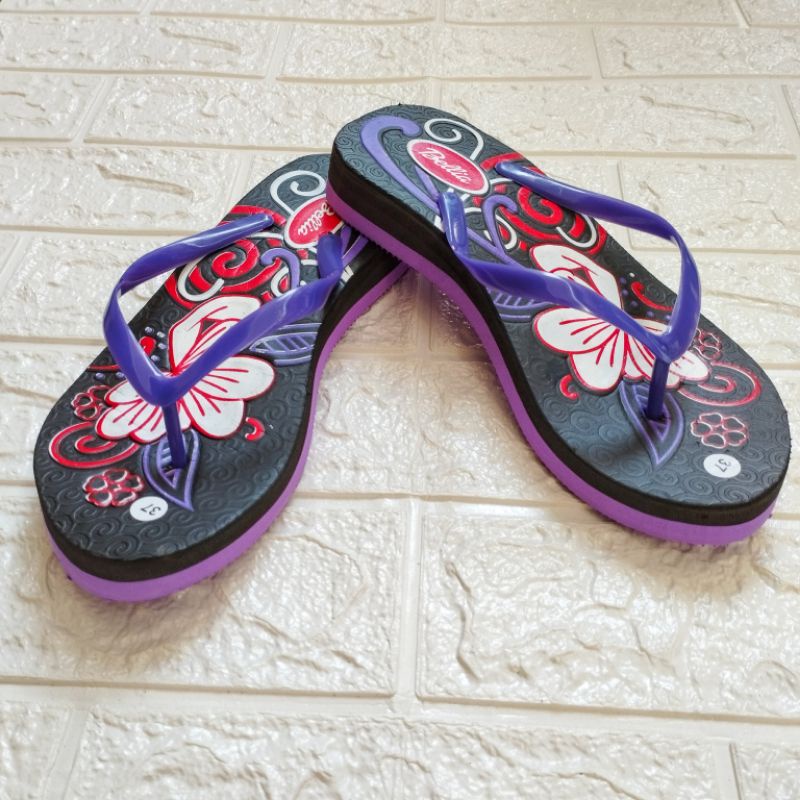 SANDAL JEPIT WADGES TINGGI SPONS WANITA SANDAL RUMAHAN MOTIF BUNGA