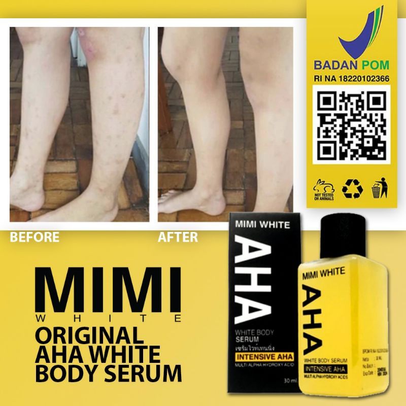 BPOM Mimi White AHA Body Serum Original Lotion Pemutih Kulit