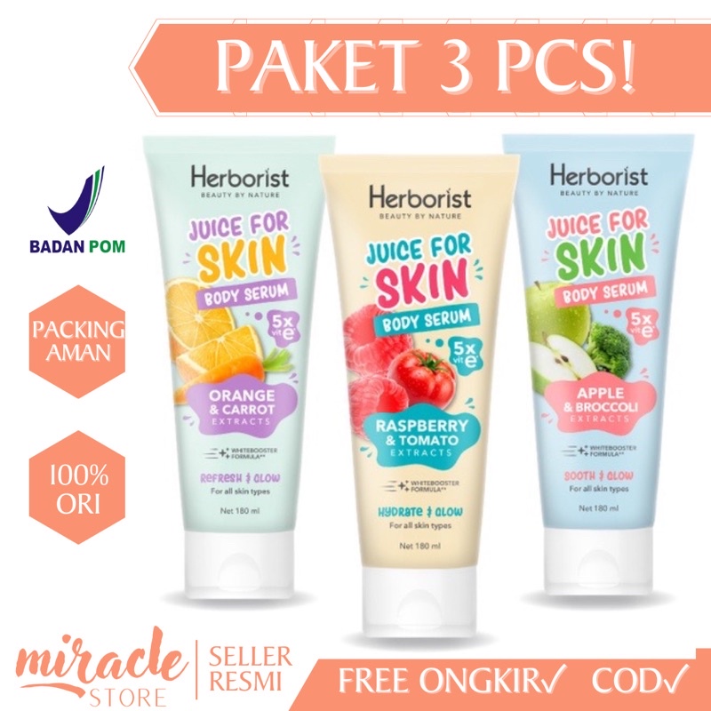 PAKET ISI 3PCS HERBORIST JUICY BODY SERUM 180ML PAKET 3 PCS ALL VARIANT HERBORIST BODY SERUM BODY LOTION HERBORIS LOTION SYIFA HADJU VIRAL ORIGINAL