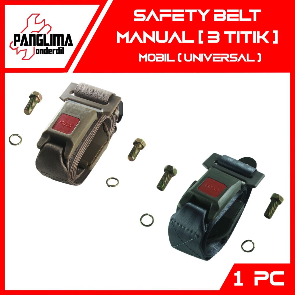 Safety Belt Manual Mobil 3 Titik Coklat-Hitam Pengaman-Seat-Seatbealt-Seatbelt-Sabuk