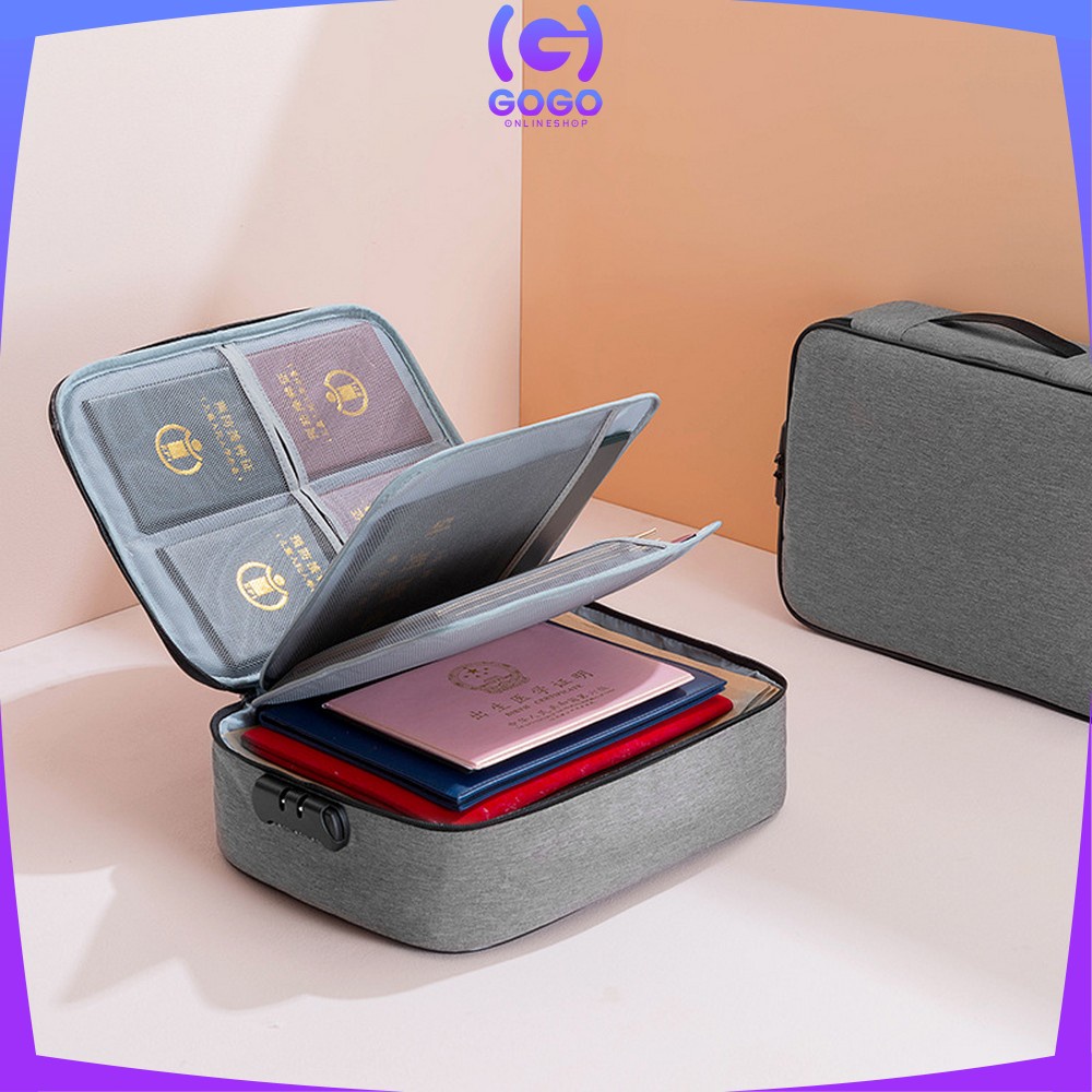 GOGO-C515 C516 Tas Dokumen Multifungsi / Tempat Penyimpanan Sertifikat File Dokumen Penting / Storage bag Travel Portable