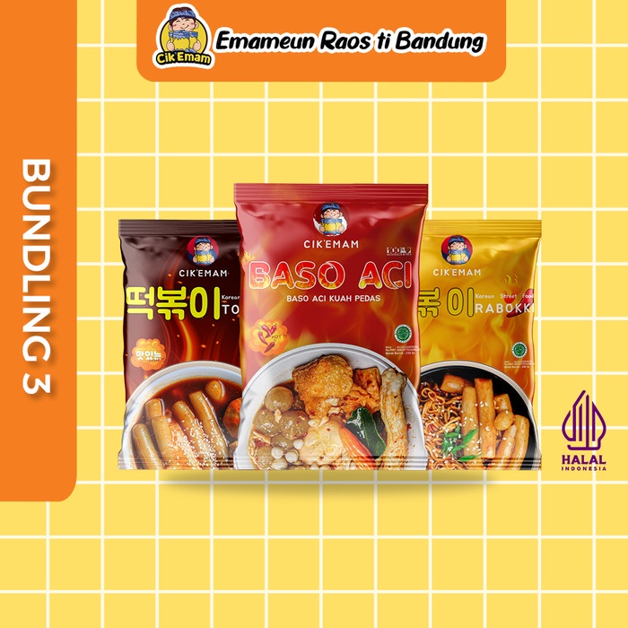 

PROMO CIKEMAM - PAKET BUNDLING 3 Rabokki Topokki Baso Aci - Bundling 3 Emam