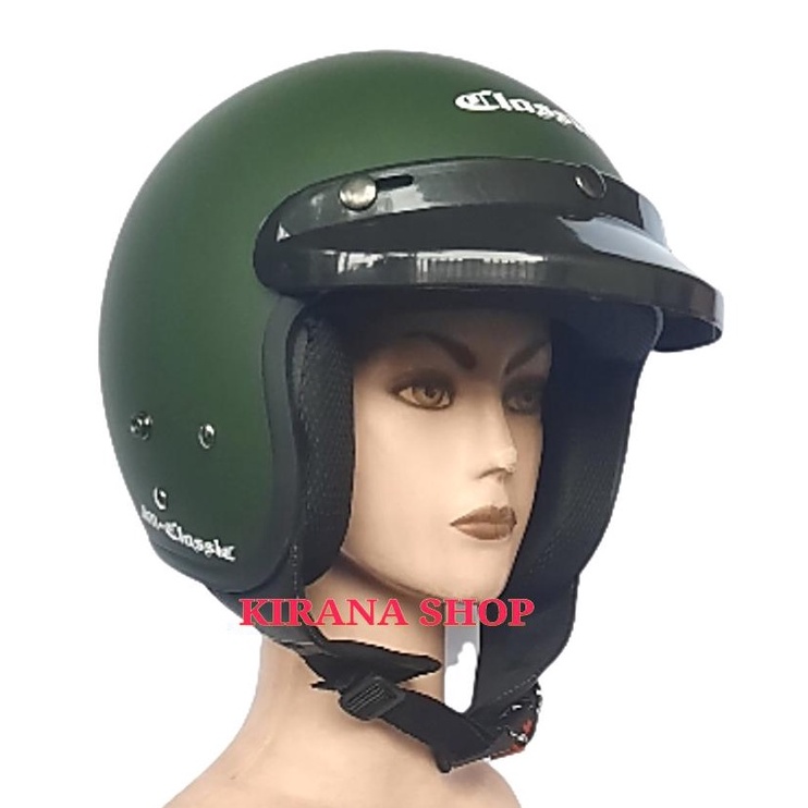 Helm Bogo Dewasa | Helm Bogo Classic Original JM-08 Warna Hijau Army Doff