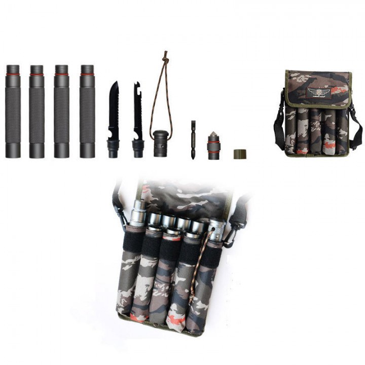 Portable Multi-function Hiking Camping Outdoor Walking-Trekking Stick - Tongkat Hiking