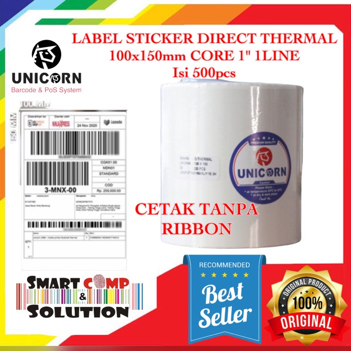 

Kertas Stiker Label Resi Alamat Online Direct Thermal 100x150mm 500pcs