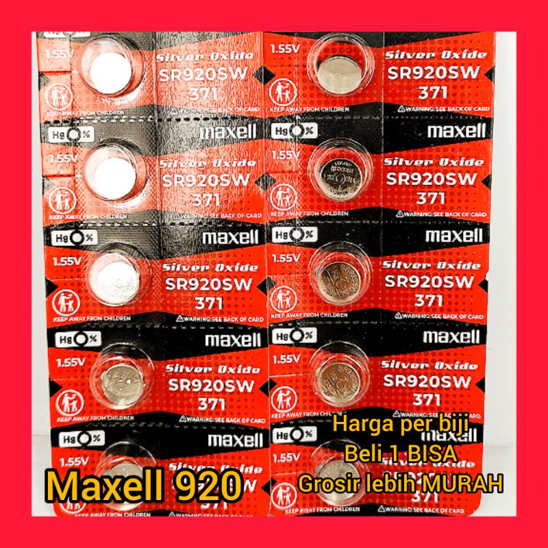 Confezione Da 10 Batterie Maxell 371 / SR920SW – Ossido D