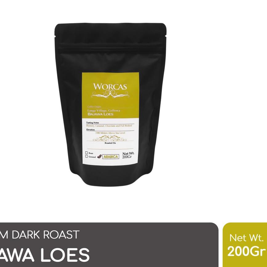 

GRATIS ONGKIR✅WORCAS Kopi Arabika Flores Bajawa 200 Gram - Medium Dark Roast|SQ9