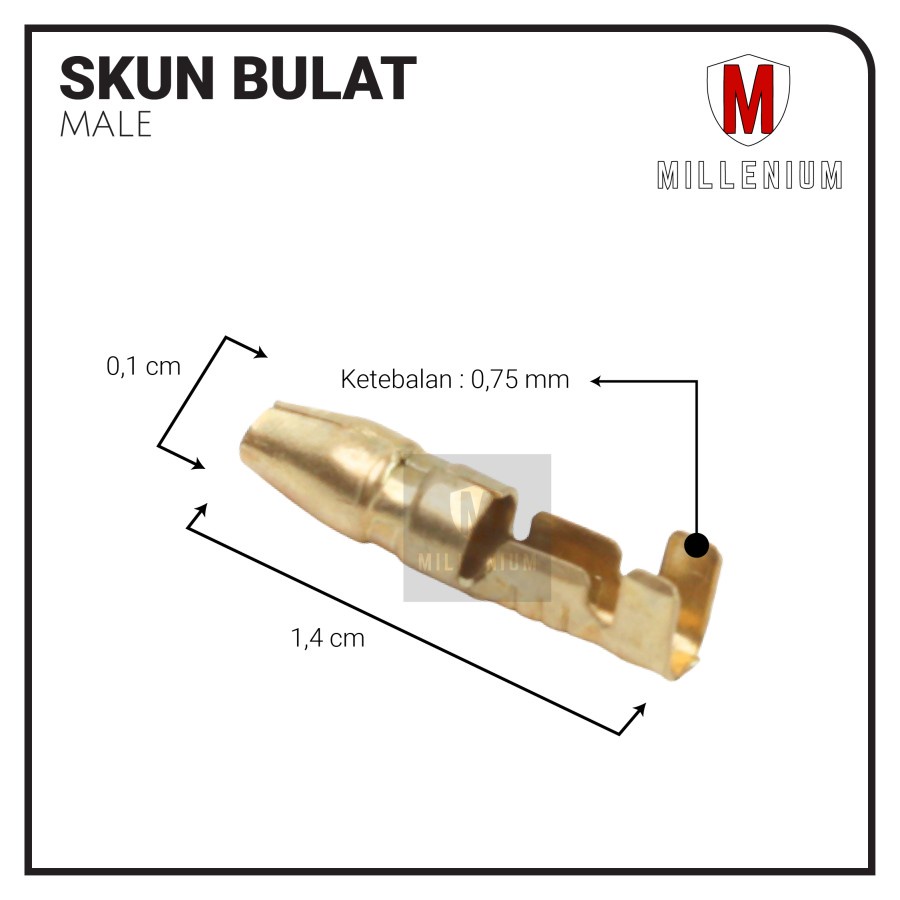 TERMINAL SKUN BULAT COWOK 184 / MALE LAKI H-2782 / PAKET 100PCS