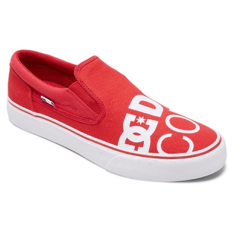 DC Vulcanized Shoe Trase Slip-On - Red/White PRELOVED