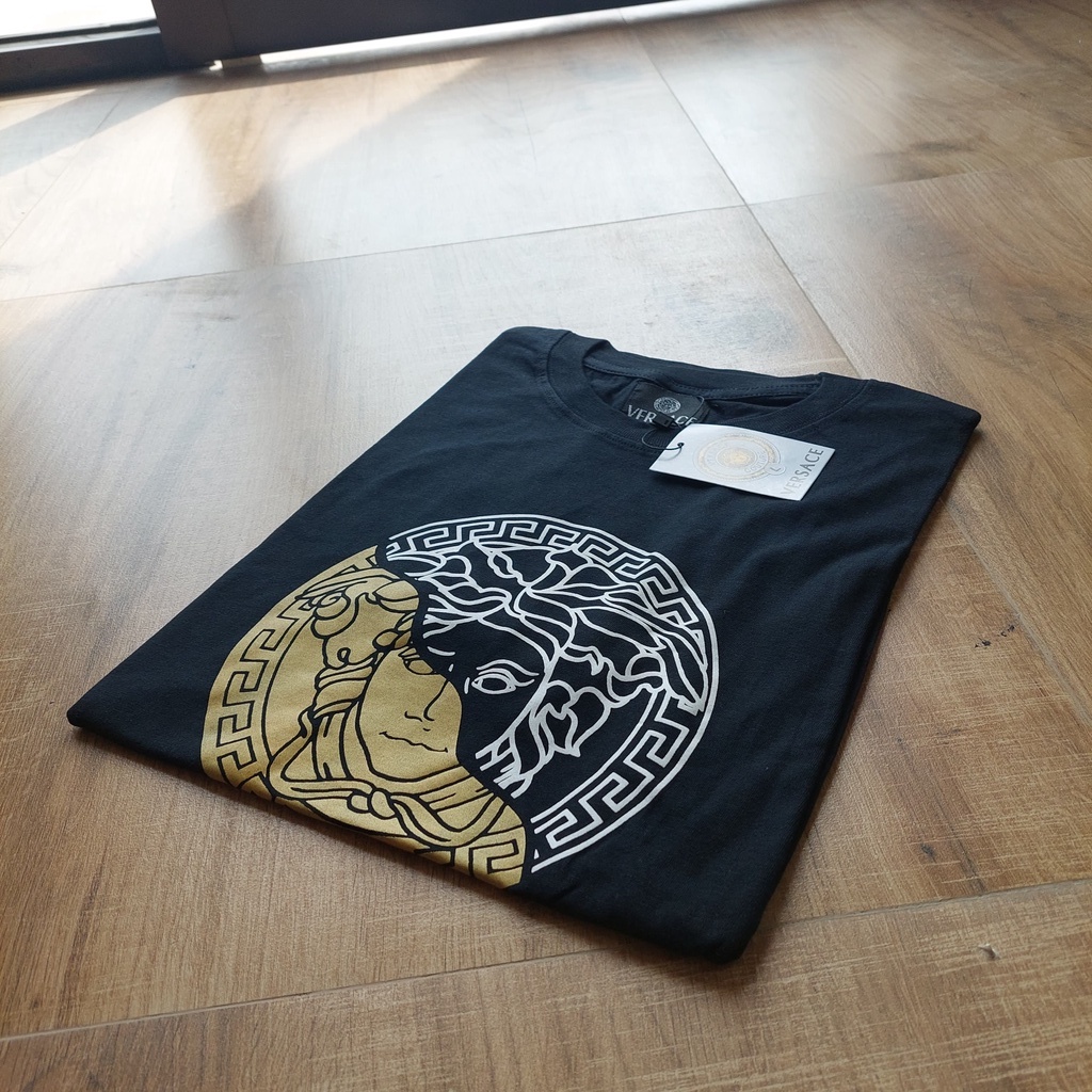 KAOS VERSACE FULL HITAM + LABEL PREMIUM