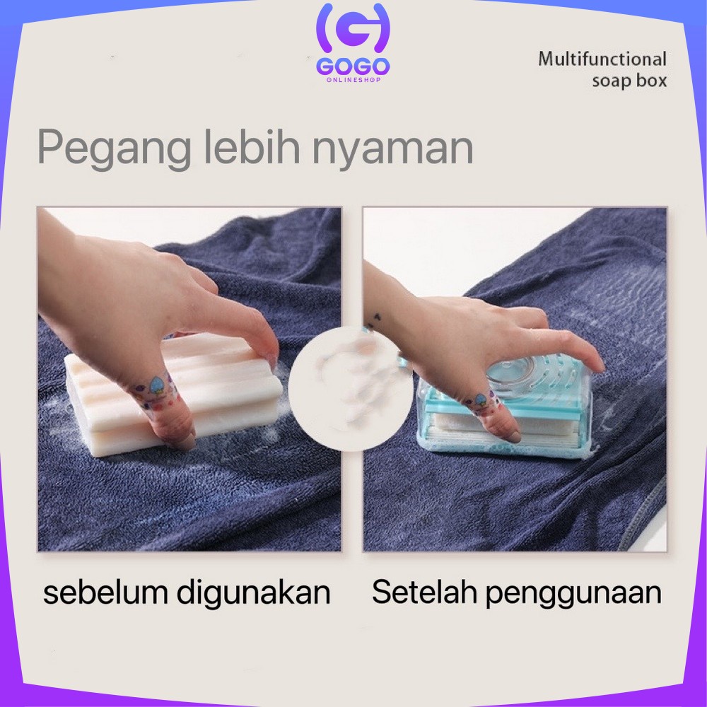 GOGO-C439 Kotak Sabun Batang Sikat Pembersih Sikat Cuci Baju Rol Sabun Batang / Tempat Sabun Batang / Dispenser Sabun Otomatis