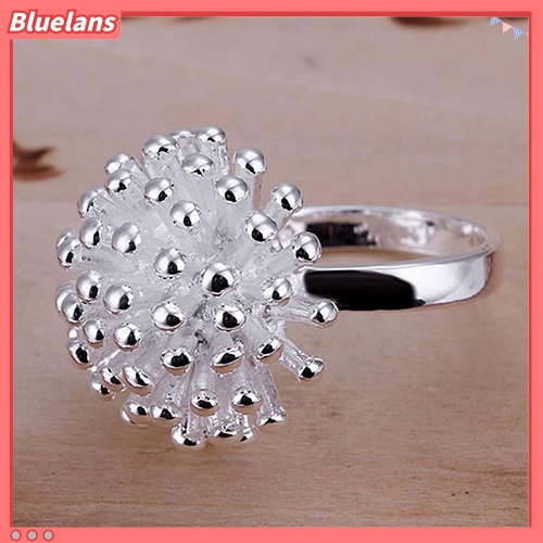 Bluelans Women Fashion Silver Plated Fireworks Daisy Pattern Ring Wedding Jewelry Gift