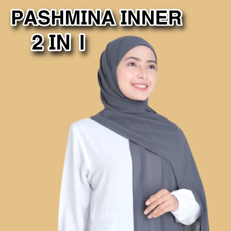 TERMURAH PASHMINA INNER 2IN1 / PASHMINA CERUTY BABY DOLL 180*75 PREMIUM