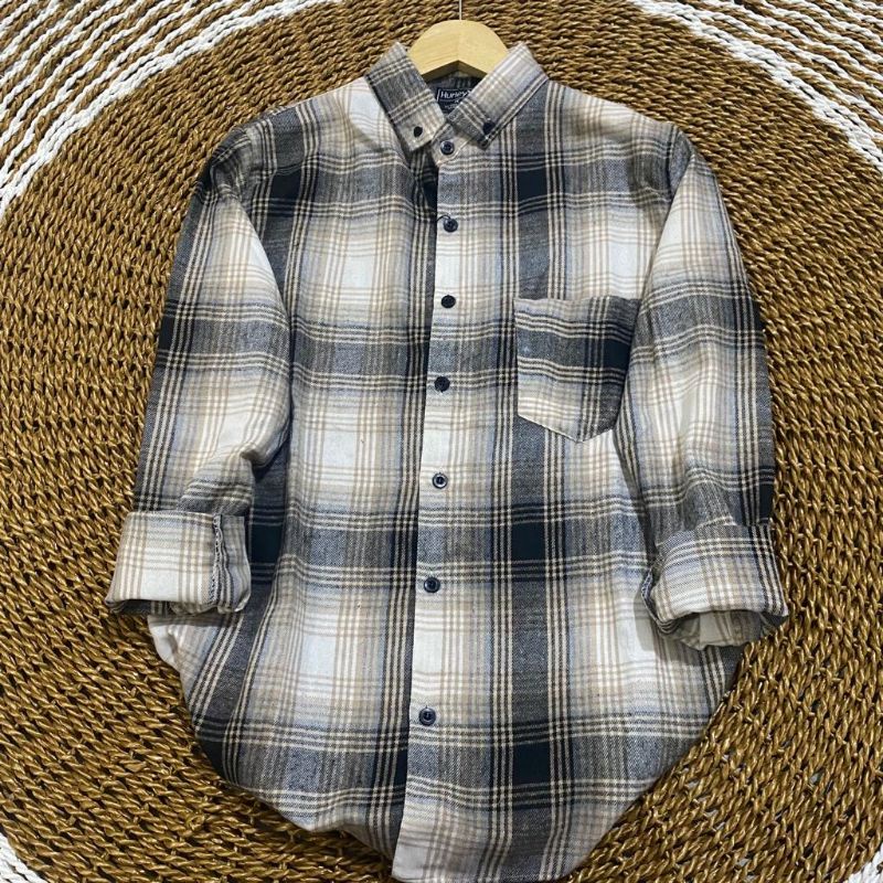KEMEJA FLANEL WANITA | KEMEJA FLANEL PRIA | KEMEJA FLANEL LENGAN PANJANG | FLANEL WANITA | FLANEL PRIA | KEMEJA FLANEL KOTAK-KOTAK | KEMEJA DISTRO | KEMEJA KOTAK KOTAK TERBARU 2022-Premium Cream