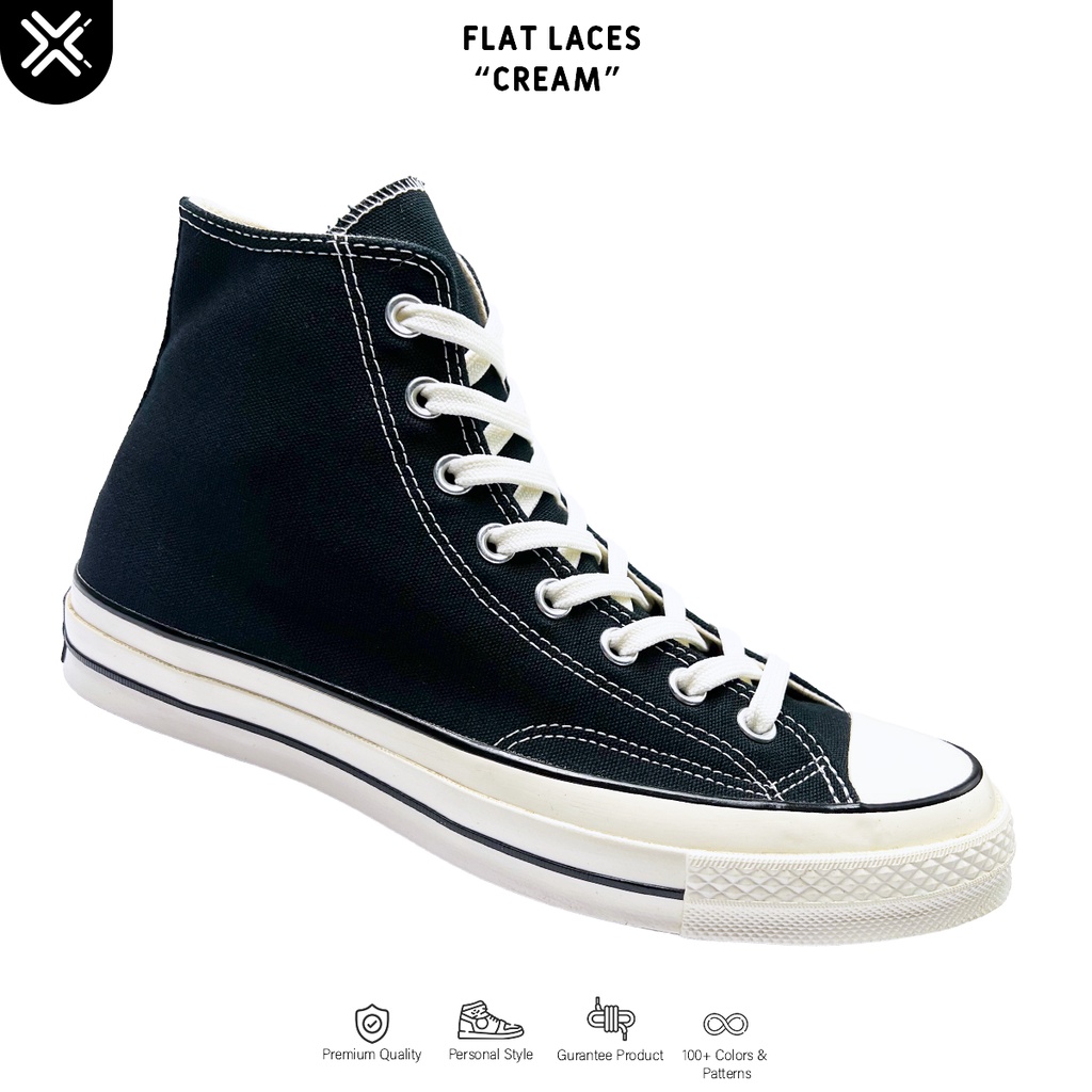 TALI SEPATU CONVERSE 70S BROKEN WHITE (FLAT LACES) | PREMIUM SHOELACES