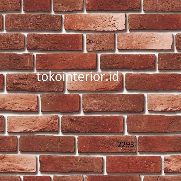 Wallpaper Wallpaper Dinding 3D Motif Batu Bata Merah Batu Alam - Bless