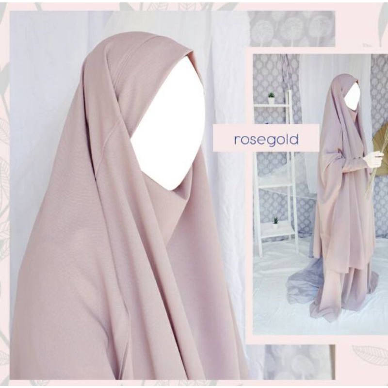 Shafira Rosegold Gamis Set Khimar Zidni Preloved