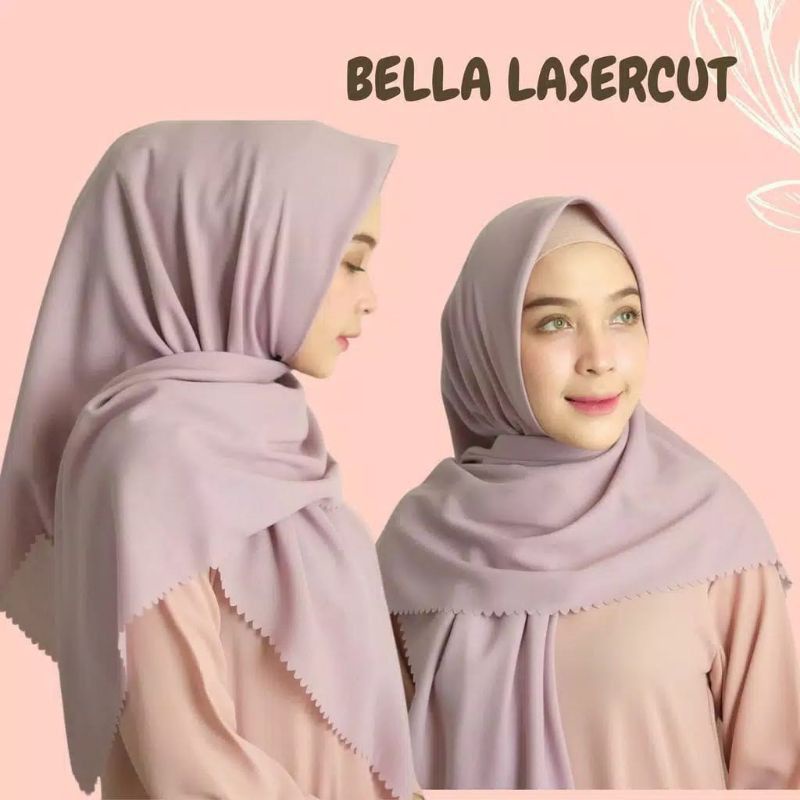 Hijab Bella Lacer Cut Pollycotton Premium