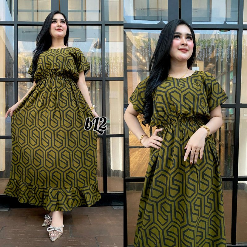 DRESS JUMBO REMPLE BAWAH MOTIF TERBARU VIRAL