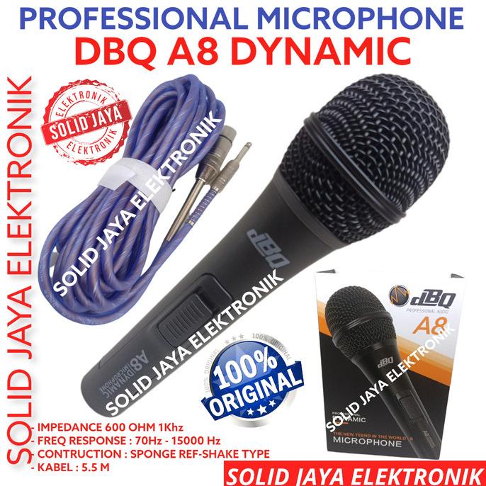 mic microphone dbq a8 dynamic kabel a 8 vocal karaoke asli original w20