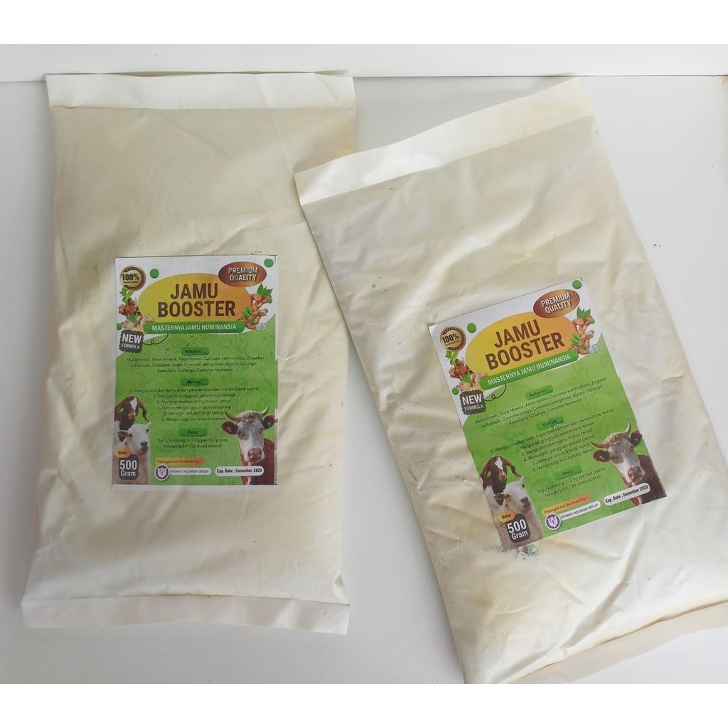 JAMU SAPI 500 gr - JAMU BOOSTER PREMIUM QUALITY 500 gr - JAMU MENINGKATKAN NAFSU MAKAN SAPI KAMBING DOMBA