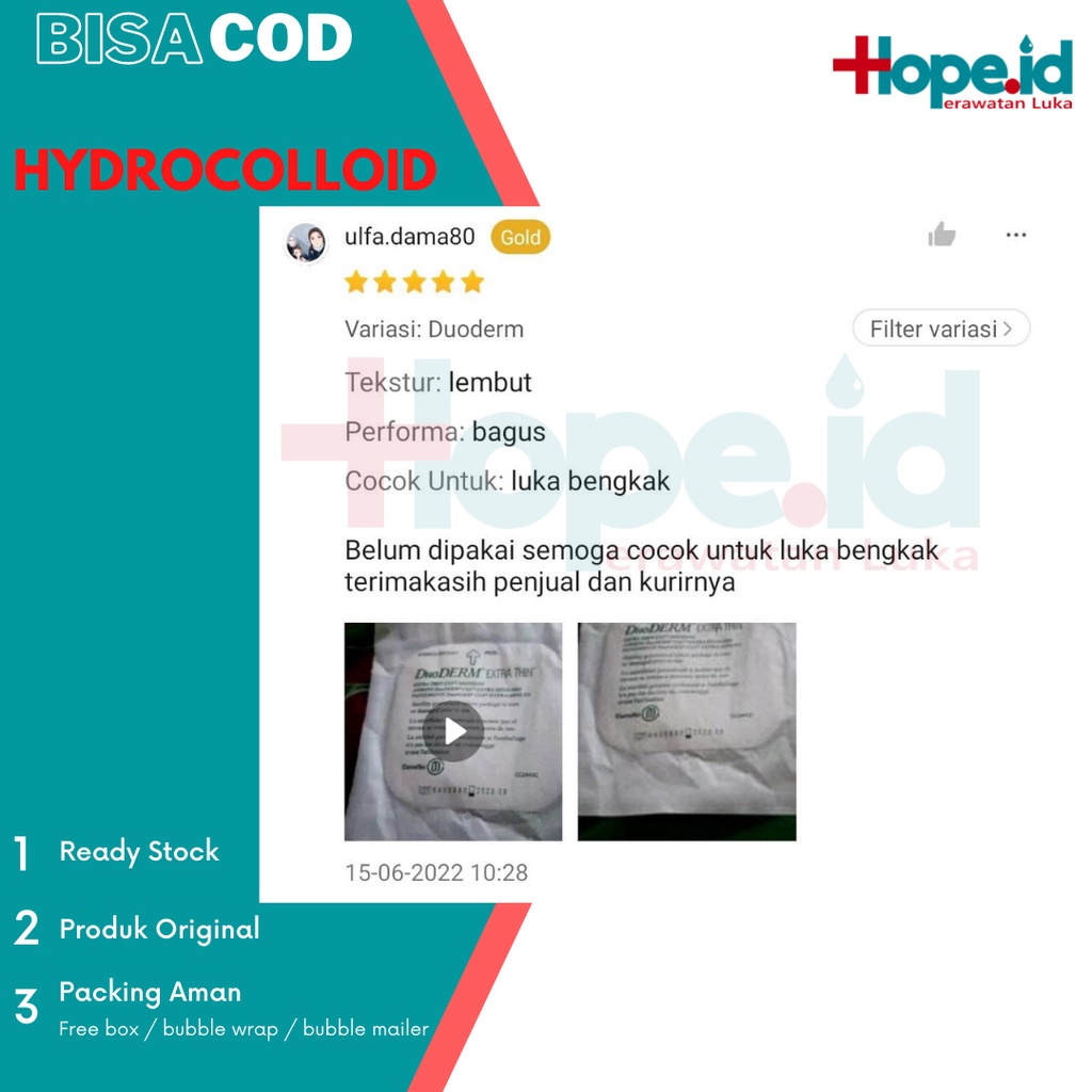 Hydrocolloid Exelcare Extra Thin 10x10cm | Perawatan Luka