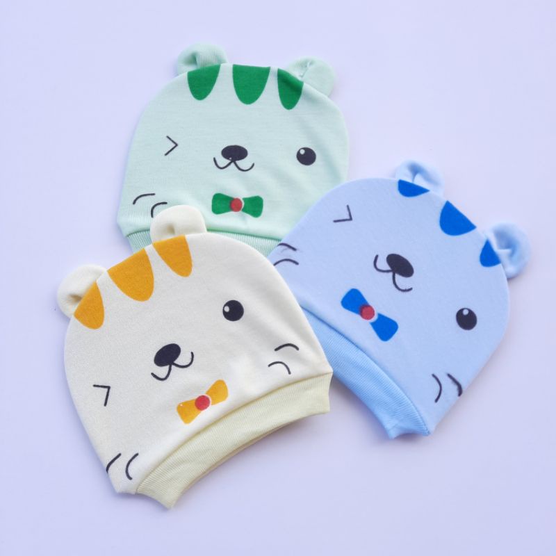 Topi Kupluk Bayi Baru Lahir 0 6 Bulan Cewek Cowok motif lucu bahan lembut murah