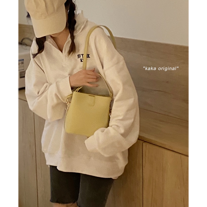 Suhao tas wanita musim panas 2021 baru trendi fashion tas ember tas ceruk Perancis high-end semua pertandingan ins messenger bag