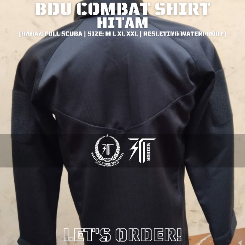 BDU Scuba Hitam - BDU Combat Shirt Full Scuba Lengan Panjang