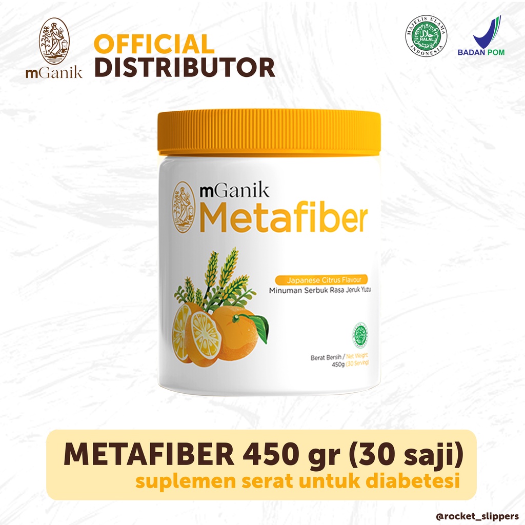 MGANIK METAFIBER 450 Gr Gram 30 Serving Minuman Serat Fiber Untuk Diabetes M ganik Meta Fiber BPOM