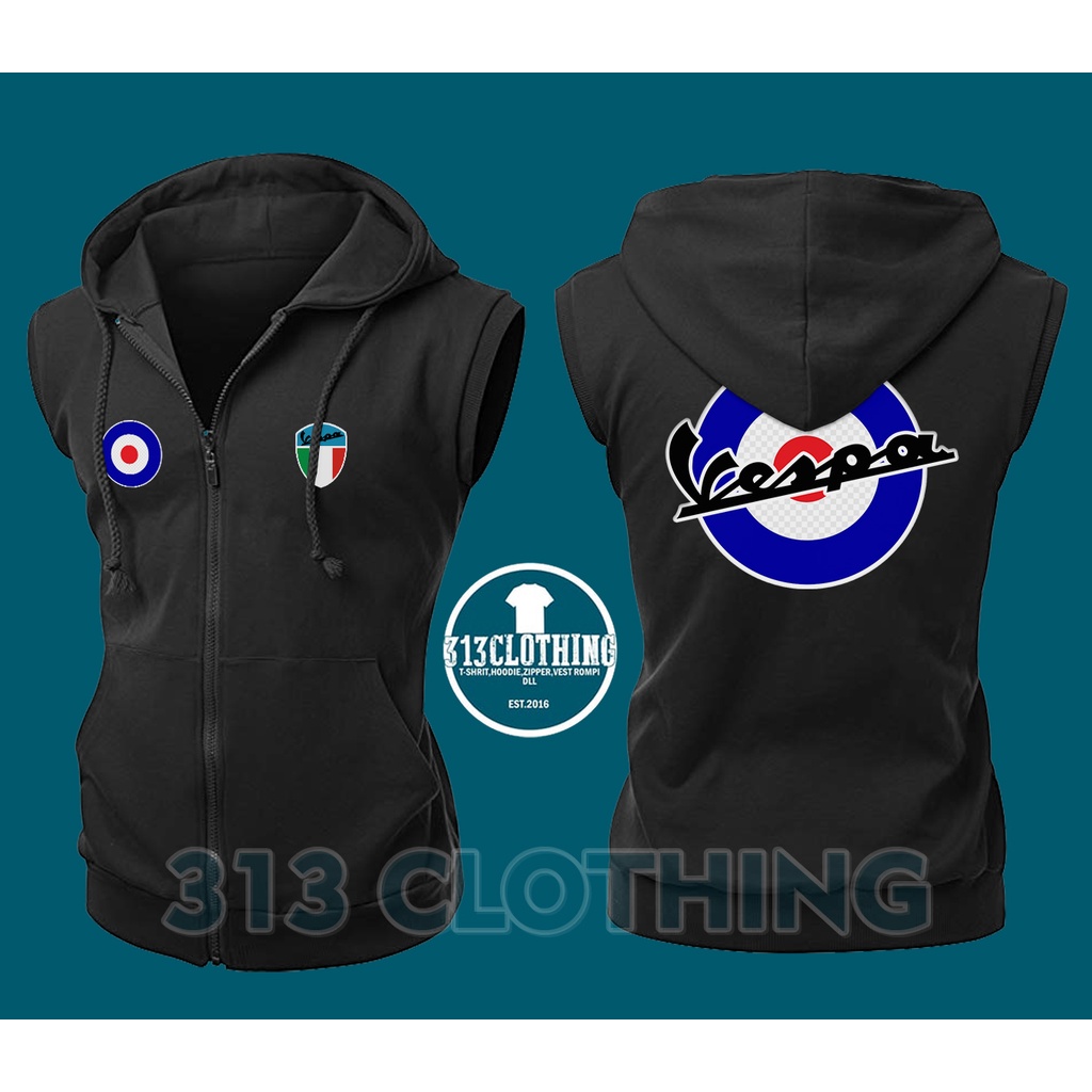 Sweat à Capuche Unisexe Style Mods Vespa - Motif Baba O'Riley - Fabriqué En Italie