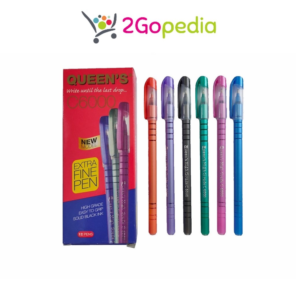 

Pulpen Queen Hitam C6000 (12 Pcs) Faster Grosir Murah Atk