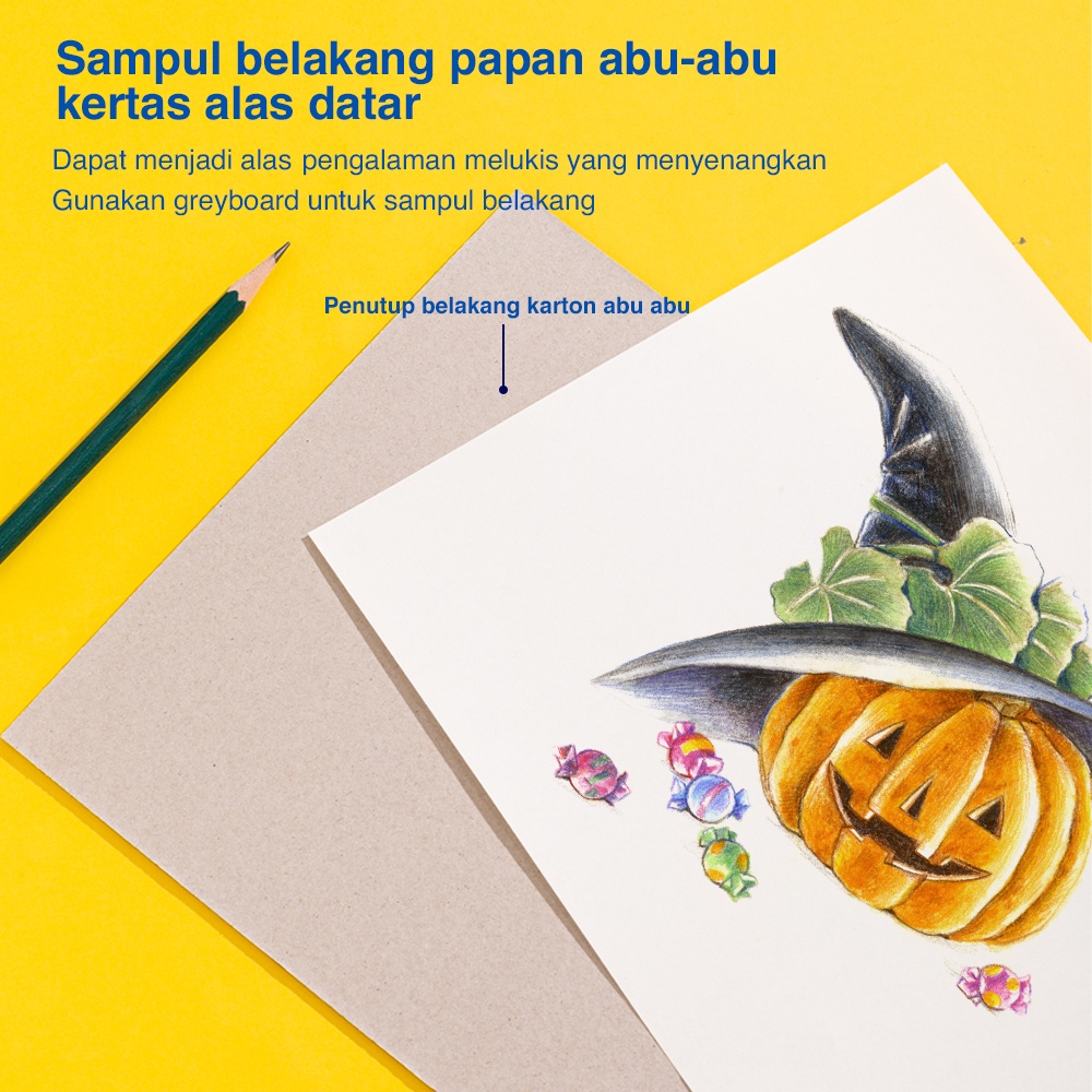 Deli School Drawing Book / Buku Gambar Jilid Spiral Kertas Tebal 100 GSM 30 Lembar 73387