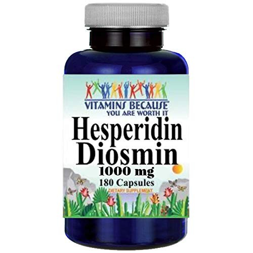 VITAMINS BECAUSE YOU'RE WORTH IT Hesperidin Diosmin 1000 mg, 180 Caps