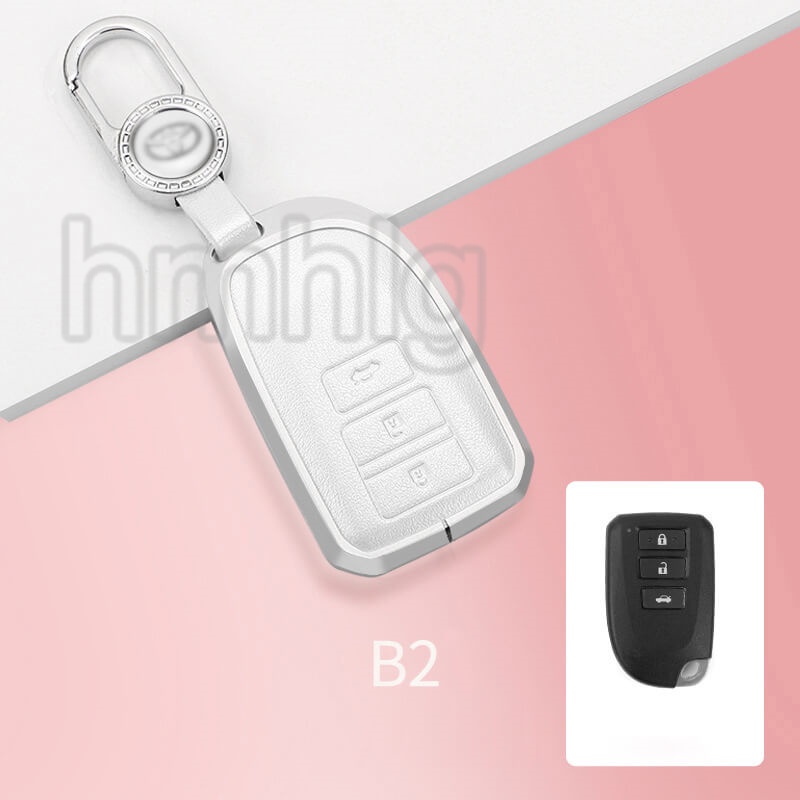 [Tersedia] Untuk Cover Kunci Mobil Toyota Vios Yaris Aluminium Alloy Kulit Keyless Remote Smart Key Casing