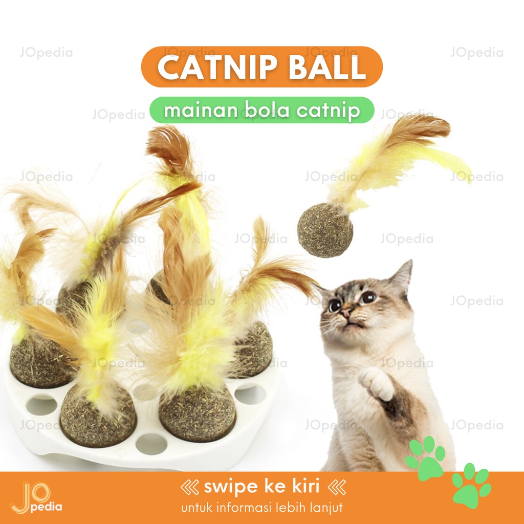 CATNIP BALL Snack Kucing Bola Bulu Makanan Serbuk Daun Cat Mint Powder