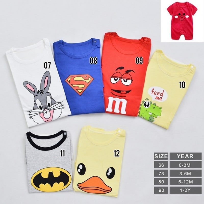 LID9079 - Romper Bayi Laki-laki / Perempuan Lengan Pendek Jumper