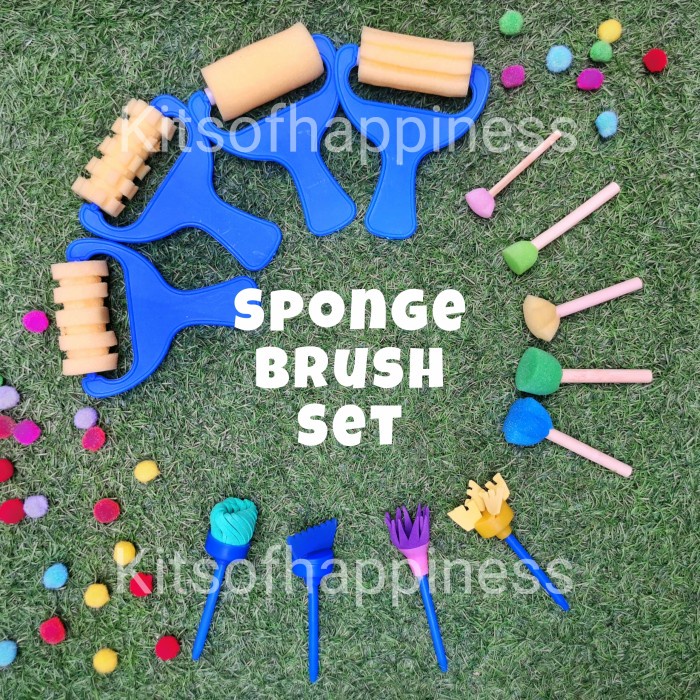 

Jual Kuas Lukis Anak / Brush Painting Kids / Roller Sponge Finger Paint Diskon